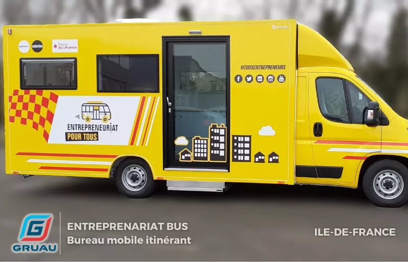 Entreprenariat bus - Véhicule bureau mobile - Gruau Le Mans