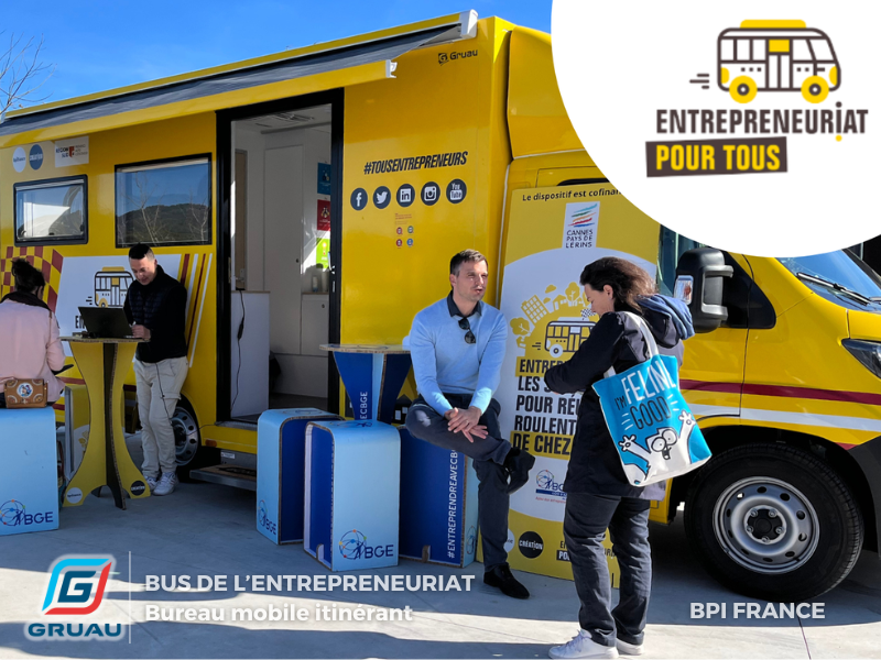 Entreprenariat bus - Véhicule bureau mobile - Gruau Le Mans