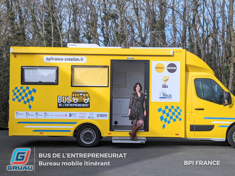 Entreprenariat bus - Véhicule bureau mobile - Gruau Le Mans